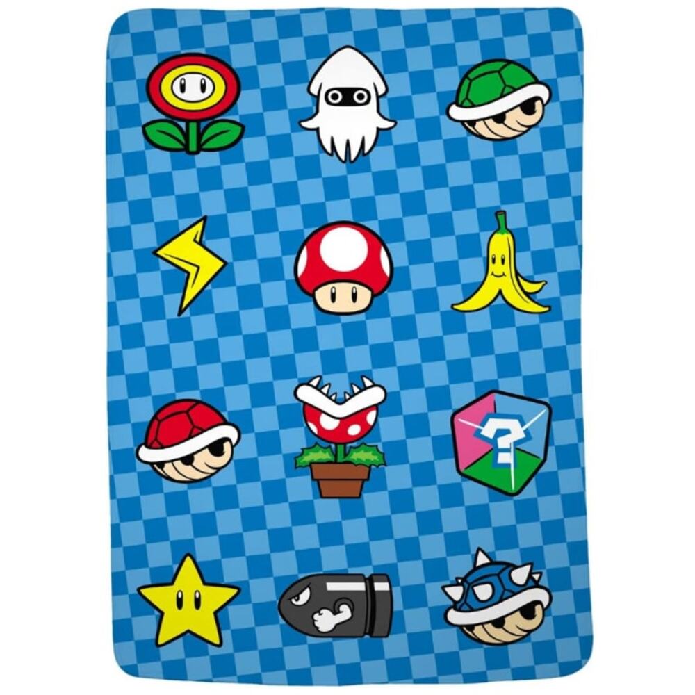 Super Mario Bros. Kids Bedding Super Soft Cozy Throw Blanket, 62 in x 90 in,